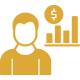 Icon of person with financial chart.