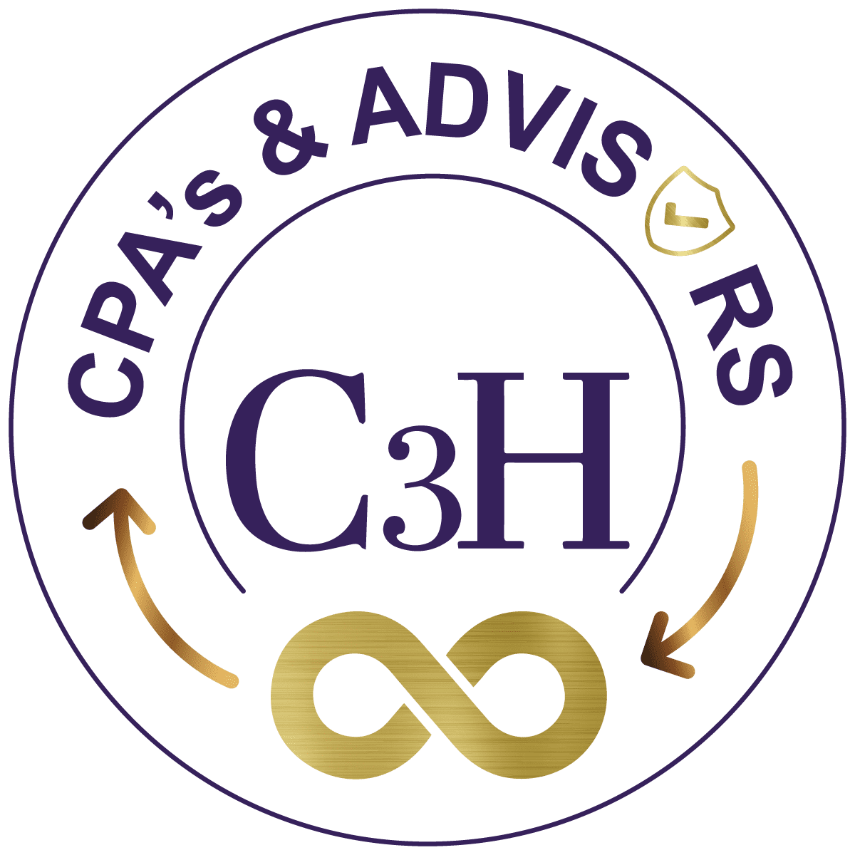 Logo of CPAs & Advisors featuring C3H and an infinity symbol.